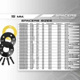 Conjunto de Espaçadores OMP 5x108 60,1 M12 x 1,5 + M14 x 1,5 15 mm