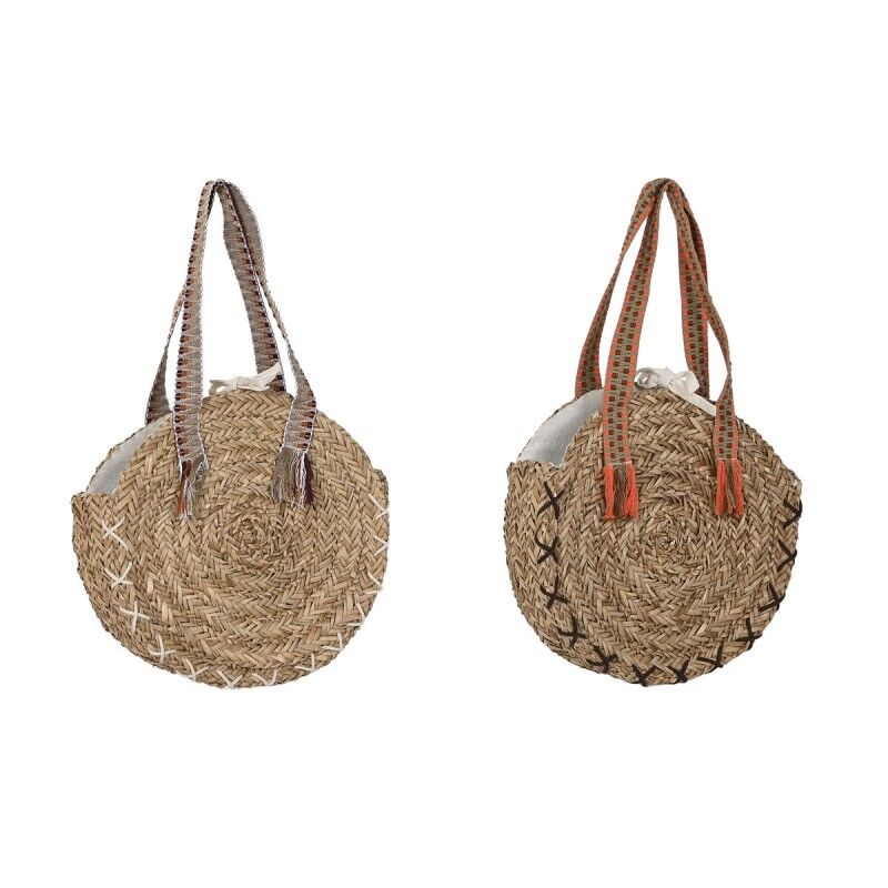 DKD Home Decor|Bolsa a Tiracolo DKD Home Decor 41 x 10 x 66 cm Castanho Laranja Verde Zostera marina (2 Unidades)