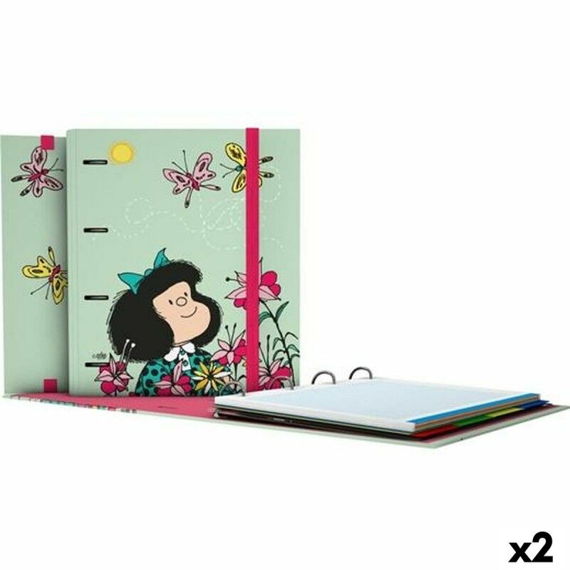 Mafalda|Pasta com argolas Mafalda Carpebook Verde A4 (2 Unidades) Mafalda|Pasta com argolas Mafalda Carpebook Verde A4 (2 Unidades)
