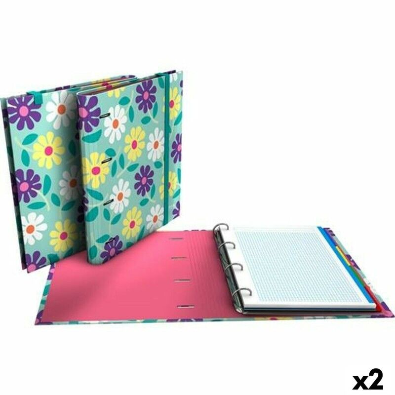 Grafoplas|Pasta com argolas Grafoplas Carpebook Flowers Verde A4 (2 Unidades) Grafoplas|Pasta com argolas Grafoplas Carpebook Flowers Verde A4 (2 Unidades)