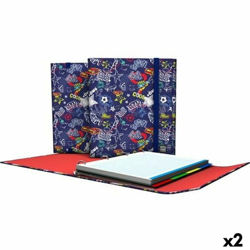 Grafoplas|Pasta com argolas Grafoplas Carpeplús Star Azul escuro A4 (2 Unidades) Grafoplas|Pasta com argolas Grafoplas Carpeplús Star Azul escuro A4 (2 Unidades)