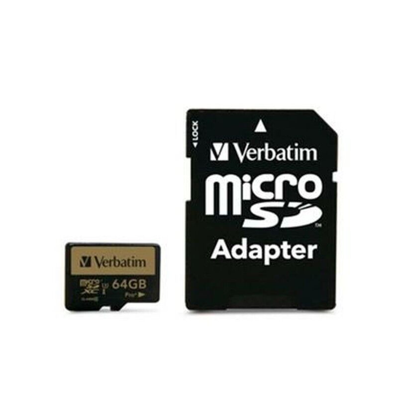 Verbatim|Cartão de Memória Micro SD com Adaptador Verbatim Pro+ 64 GB Verbatim|Cartão de Memória Micro SD com Adaptador Verbatim Pro+ 64 GB