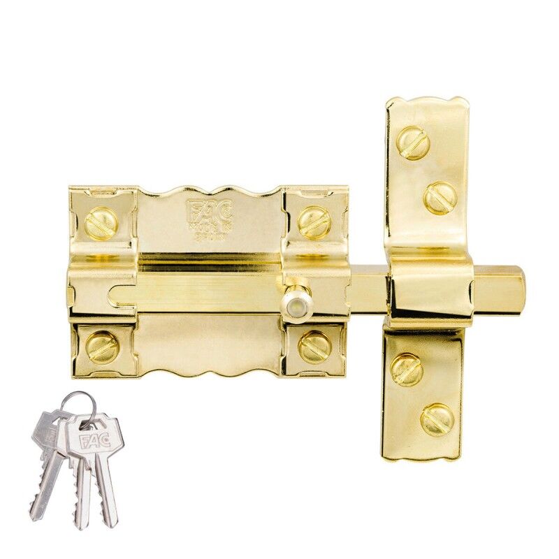 Fac Seguridad|Aldraba para porta Fac 300-p/87 Dourado Escorredor Fac Seguridad|Aldraba para porta Fac 300-p/87 Dourado Escorredor