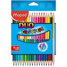 Maped|Lápis de cores Maped Duo Color' Peps	 Multicolor 18 Peças Ponta dupla (12 Unidades)