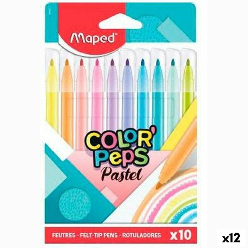Maped|Conjunto de Canetas de Feltro Maped Color' Peps Multicolor 10 Peças (12 Unidades)