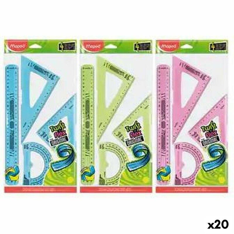 Maped|Conjunto de regras Maped Twist'n Flex Maxi 4 Peças 20 Unidades