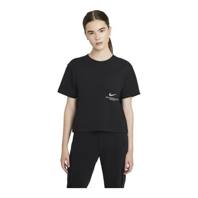 Camisola de Manga Curta Mulher Nike Sportswear Swoosh Preto