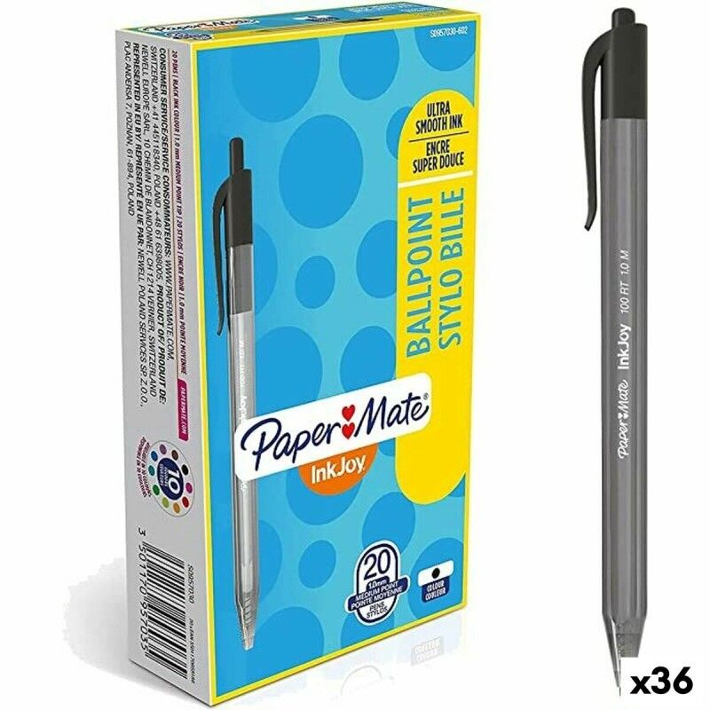 Paper Mate|Caneta Paper Mate Inkjoy 20 Peças Preto 1 mm (36 Unidades)