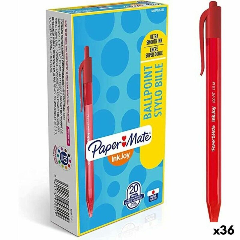 Paper Mate|Caneta Paper Mate Inkjoy 20 Peças Vermelho 1 mm (36 Unidades) Paper Mate|Caneta Paper Mate Inkjoy 20 Peças Vermelho 1 mm (36 Unidades)