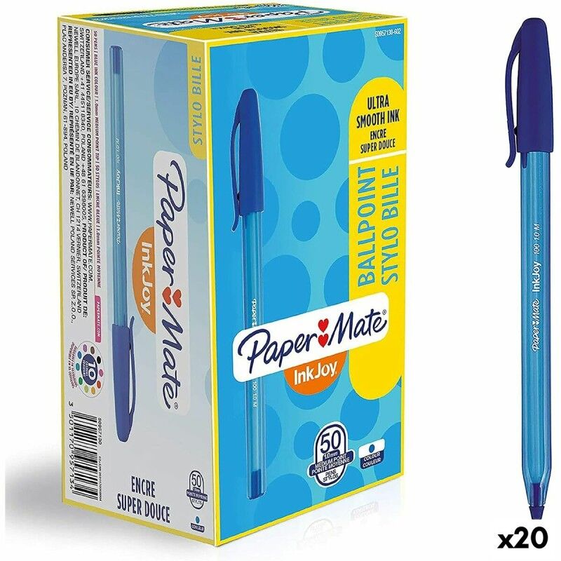 Paper Mate|Caneta Paper Mate Inkjoy 50 Peças Azul 1 mm (20 Unidades) Paper Mate|Caneta Paper Mate Inkjoy 50 Peças Azul 1 mm (20 Unidades)