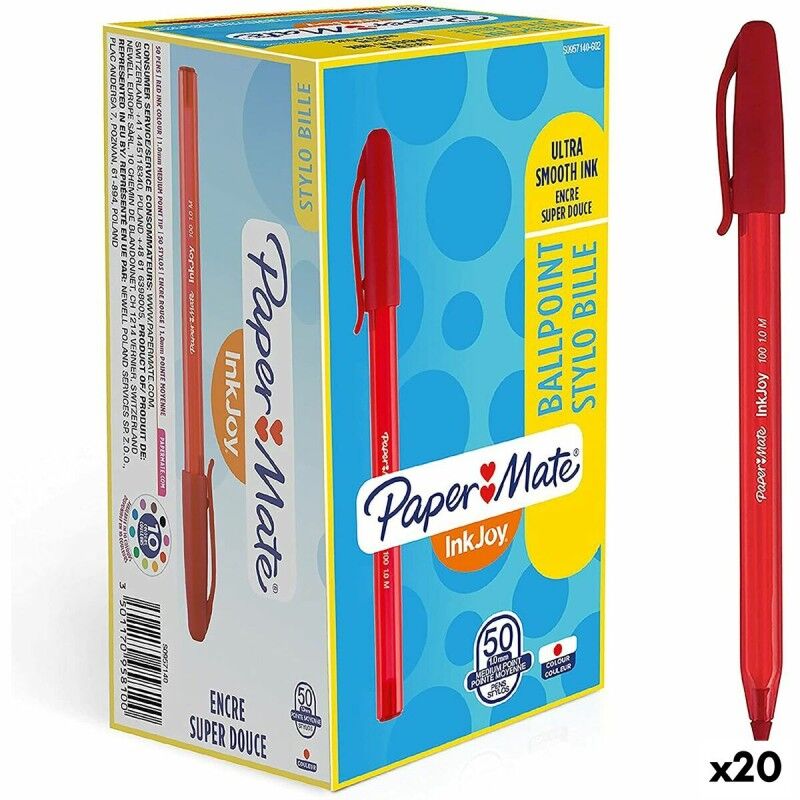 Paper Mate|Caneta Paper Mate Inkjoy 50 Peças Vermelho 1 mm (20 Unidades)