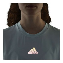 T-Shirt de Desporto de Manga Curta Adidas Aeroready You for You Ciano Claro