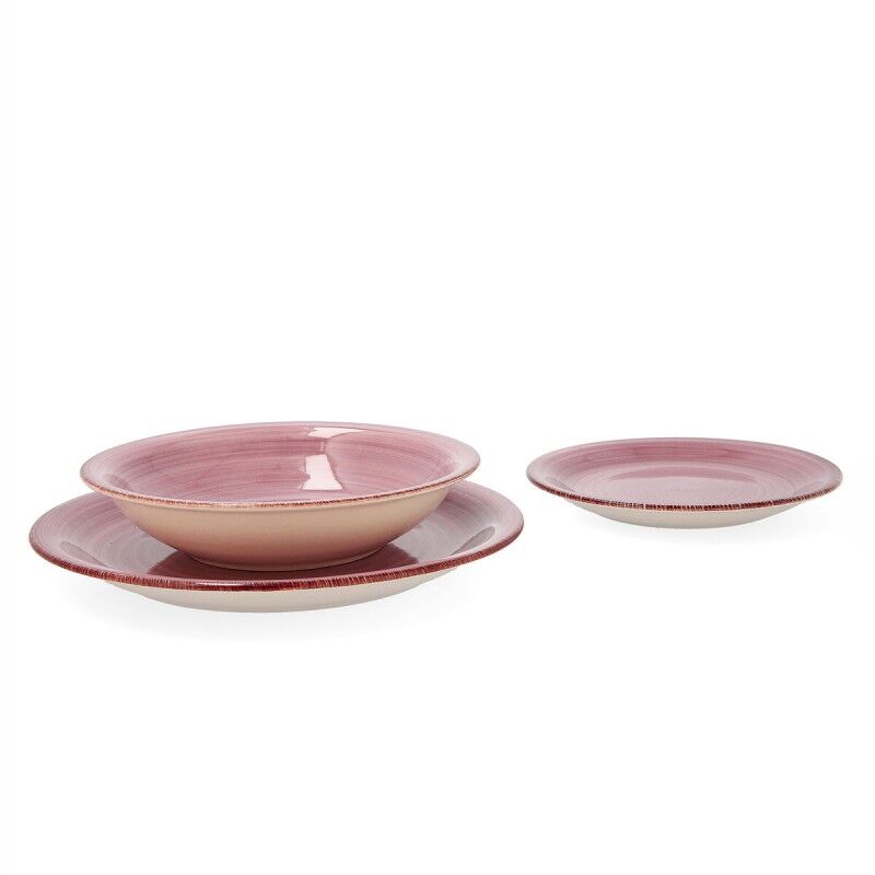 Quid|Louça Quid Vita Peoni Cor de Rosa Cerâmica 18 Peças Quid|Louça Quid Vita Peoni Cor de Rosa Cerâmica 18 Peças