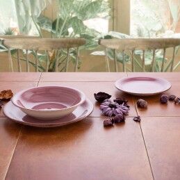 Quid|Louça Quid Vita Peoni Cor de Rosa Cerâmica 18 Peças
