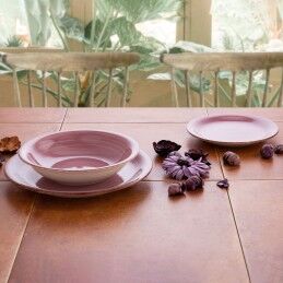 Quid|Louça Quid Vita Peoni Cor de Rosa Cerâmica 18 Peças