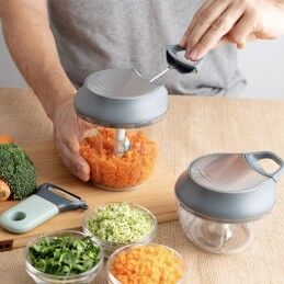 Quid|Picador de legumes manual Quid Ozon Cinzento Metal 13,5 x 12 x 14,5 cm (12 Unidades)
