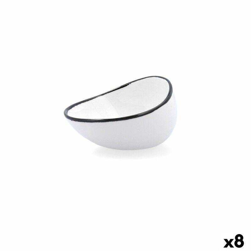 Ariane|Tigela Ariane Vital Filo Branco Preto Cerâmica 12,5 cm (8 Unidades) Ariane|Tigela Ariane Vital Filo Branco Preto Cerâmica 12,5 cm (8 Unidades)