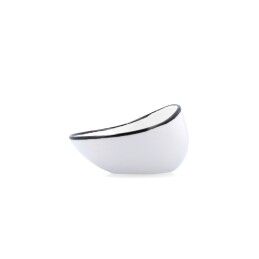 Ariane|Tigela Ariane Vital Filo Branco Preto Cerâmica 12,5 cm (8 Unidades)