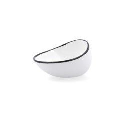 Ariane|Tigela Ariane Vital Filo Branco Preto Cerâmica 12,5 cm (8 Unidades)