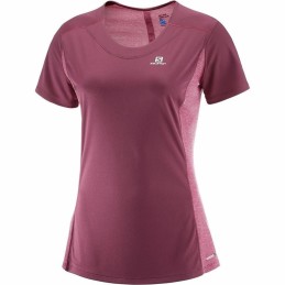 Camisola de Manga Curta Mulher Salomon Agile Vermelho Escuro