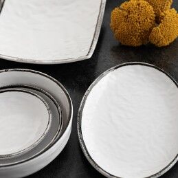 Quid|Tigela Quid Select Filo Branco Preto Plástico 14 x 3 cm (12 Unidades)