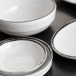 Quid|Tigela Quid Select Filo Branco Preto Plástico 14 x 3 cm (12 Unidades)