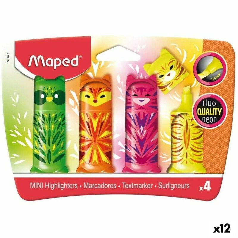 Maped|Conjunto de Marcadores Fluorescentes Maped Multicolor 4 Peças (12 Unidades) Maped|Conjunto de Marcadores Fluorescentes Maped Multicolor 4 Peças (12 Unidades)