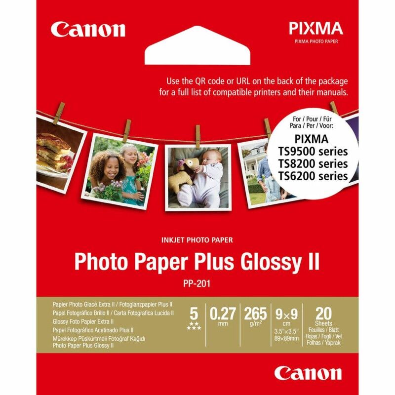 Canon|Papel Fotográfico Brilhante Canon Plus Glossy II 9 x 9 cm Canon|Papel Fotográfico Brilhante Canon Plus Glossy II 9 x 9 cm