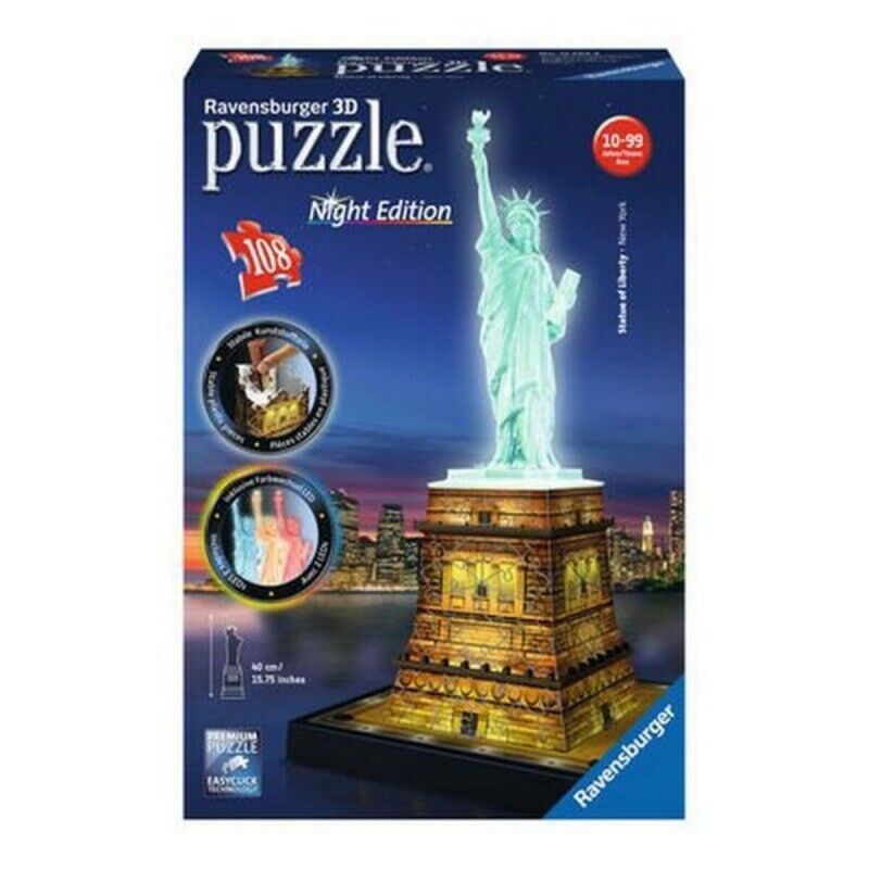 Ravensburger|Puzzle 3D Night Edition Ravensburger 12596 (108 pcs) 216 Peças Ravensburger|Puzzle 3D Night Edition Ravensburger 12596 (108 pcs) 216 Peças