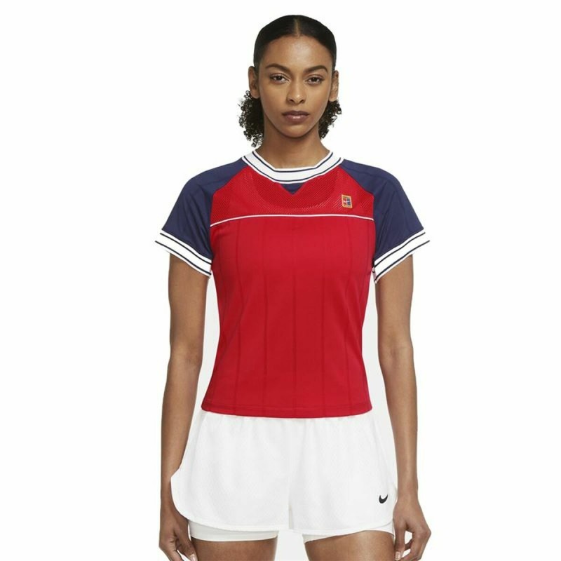 Camisola de Manga Curta Mulher Nike Ténis Azul Vermelho