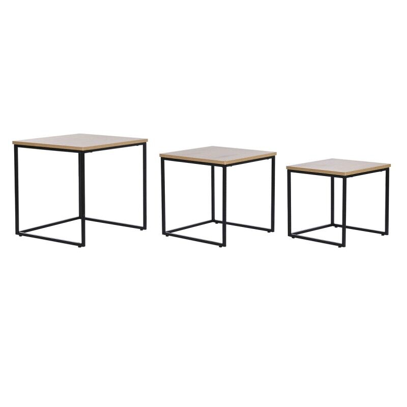 DKD Home Decor|Jogo de 3 mesas DKD Home Decor Preto Metal 45 x 45 x 45 cm Madeira MDF DKD Home Decor|Jogo de 3 mesas DKD Home Decor Preto Metal 45 x 45 x 45 cm Madeira MDF