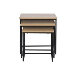 DKD Home Decor|Jogo de 3 mesas DKD Home Decor Preto Metal 45 x 45 x 45 cm Madeira MDF