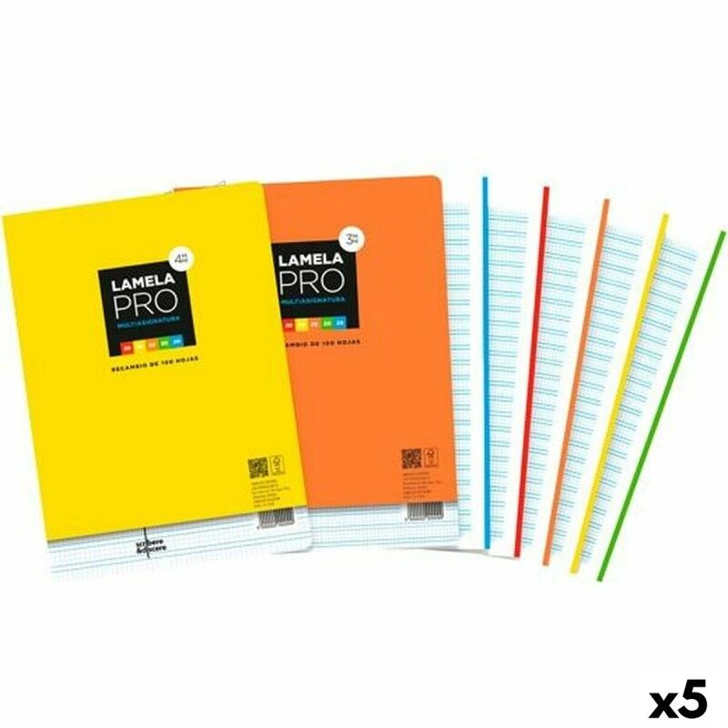 Lamela|Lâminas sobresselentes Lamela Multicolor A4 100 Folhas 4 mm (5 Unidades)