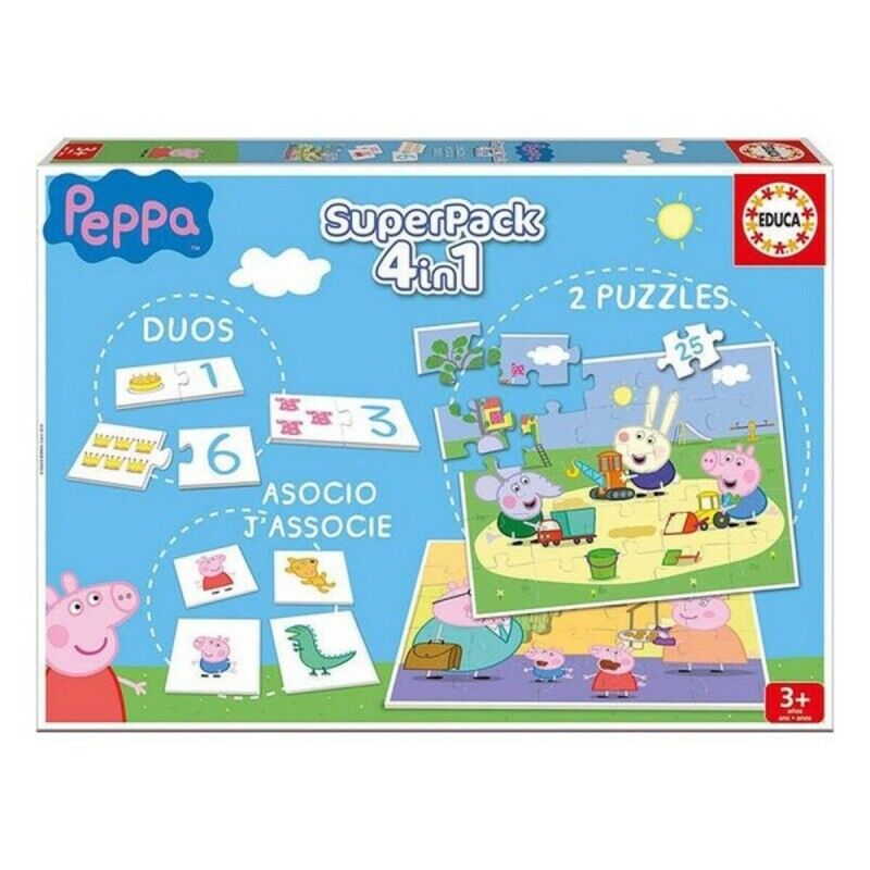 Educa|Jogo Educativo Peppa Pig SuperPack 4 in 1 Educa Multicolor (Espanhol) Educa|Jogo Educativo Peppa Pig SuperPack 4 in 1 Educa Multicolor (Espanhol)