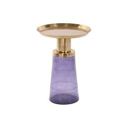 Home ESPRIT|Mesa de apoio Home ESPRIT Preto Natural Cristal Abeto 46 x 46 x 55,5 cm