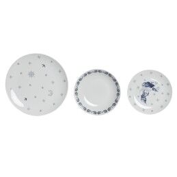 DKD Home Decor|Conjunto de sushi DKD Home Decor 33,5 x 34,5 x 9 cm Porcelana Branco Azul Marinho Oriental (33,5 x 34,5 x 9 cm)