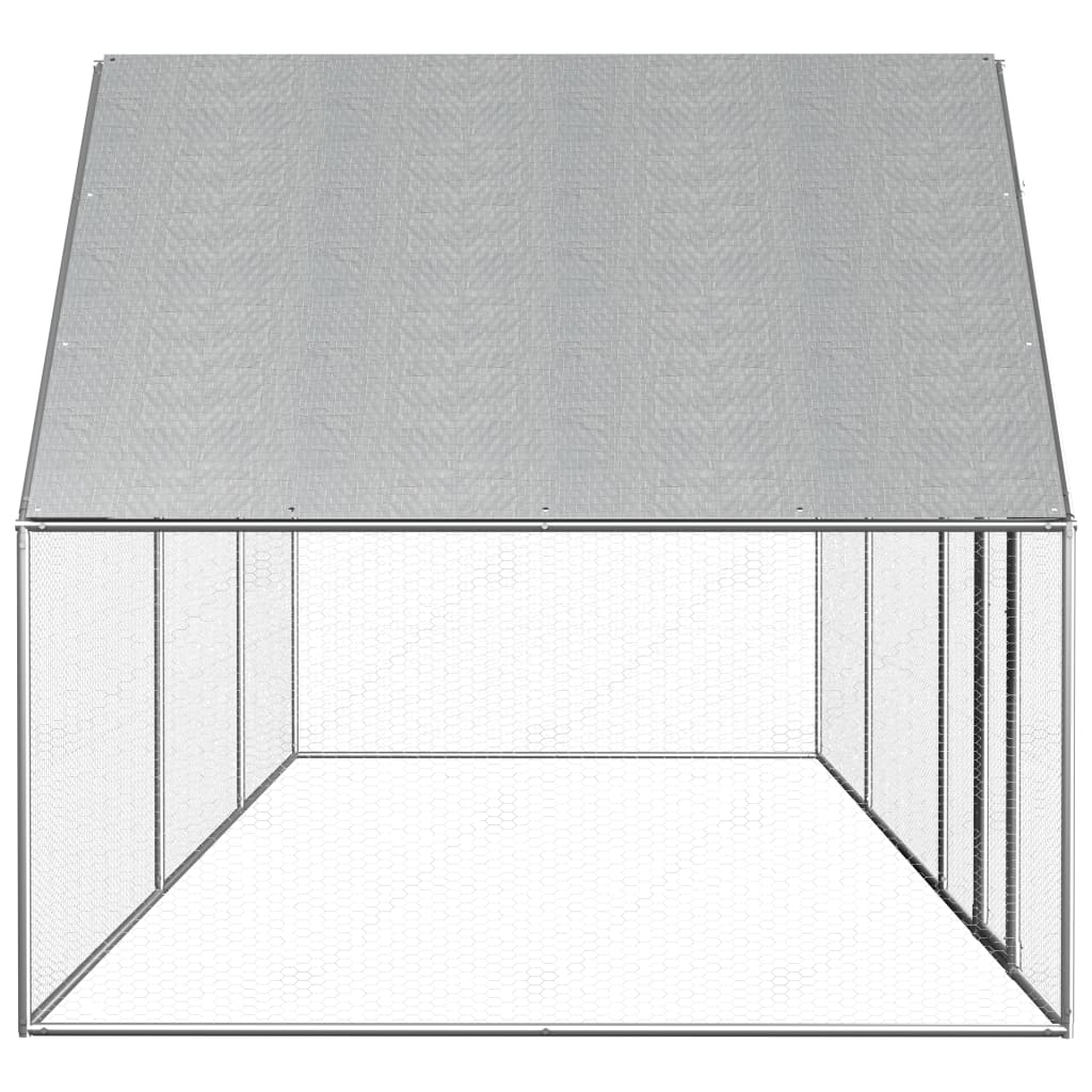 vidaXL Galinheiro 6x2x2 m aço galvanizado