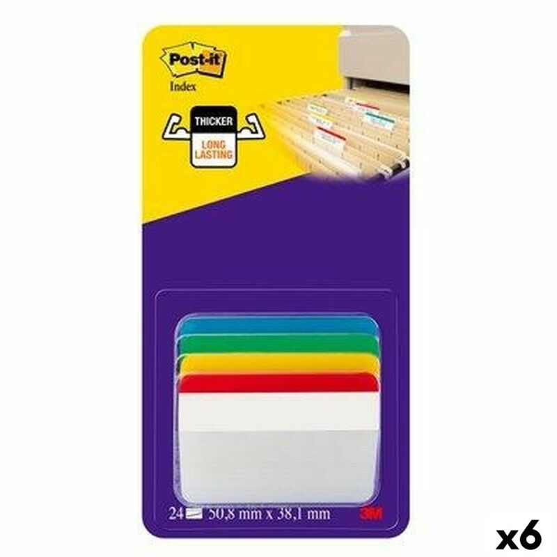 Post-it|Conjunto de Notas Adesivas Post-it Index Multicolor 51 x 38 mm (6 Unidades)