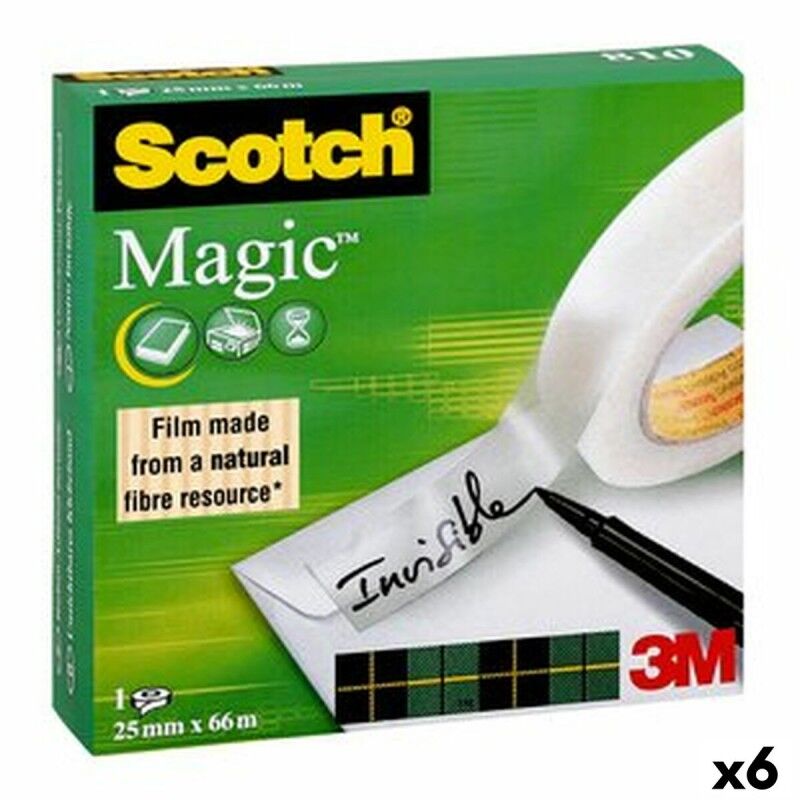 Scotch|Fita Adesiva Scotch Magic 810 Transparente 25 mm x 66 m (9 Unidades)