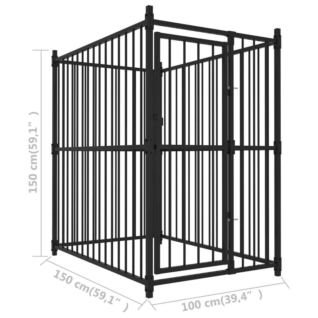 vidaXL Canil de exterior 150x100x150 cm