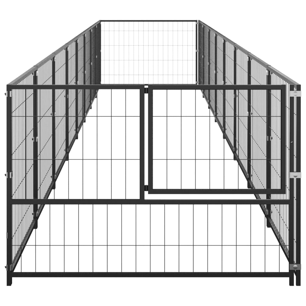 vidaXL Canil para cães 8 m² aço preto