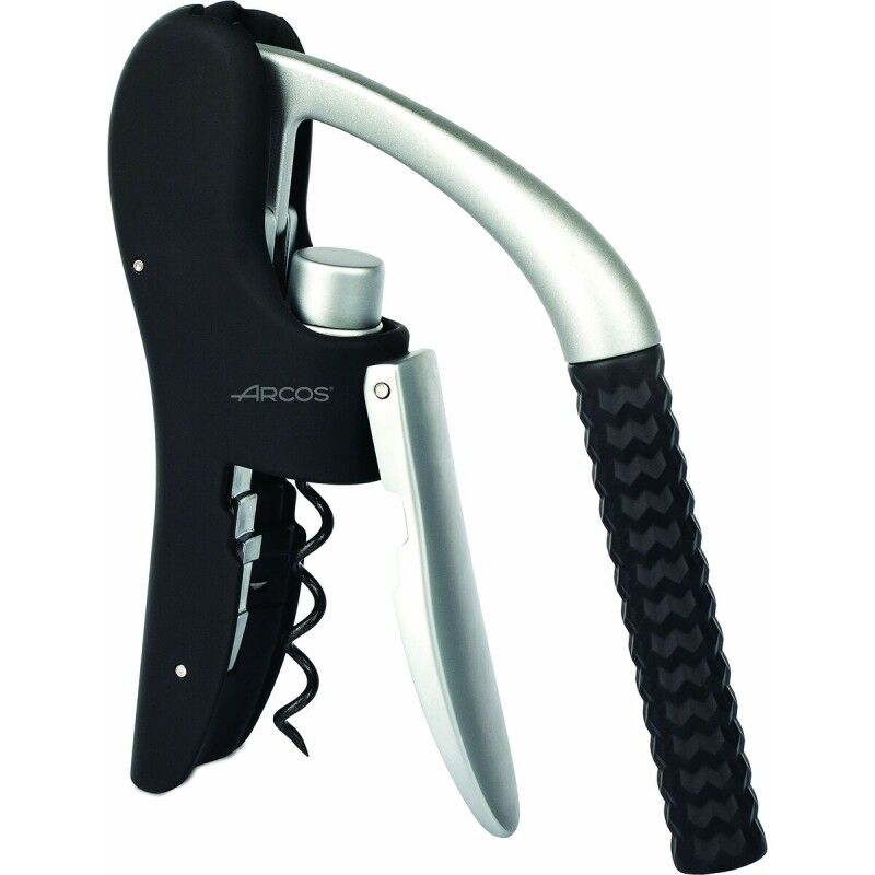 Arcos|Saca-rolhas Arcos Preto Prateado Zinco ABS Arcos|Saca-rolhas Arcos Preto Prateado Zinco ABS