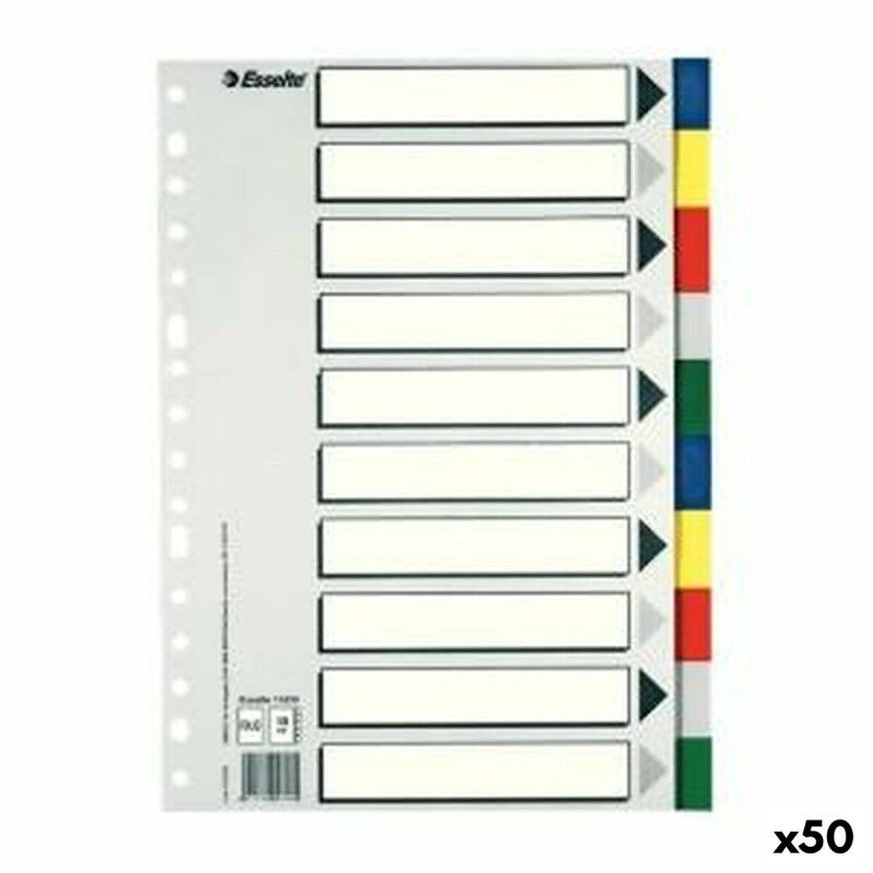 Esselte|Espaçadores Esselte Multicolor 10 Folhas Din A4 (50 Unidades)