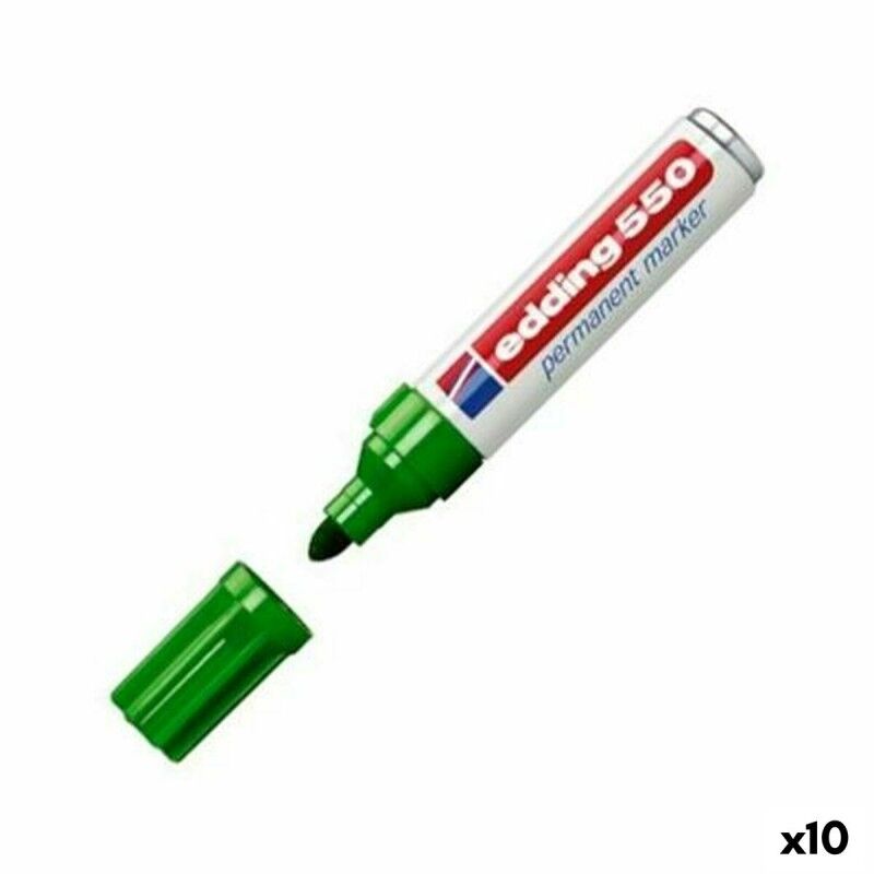 Edding|Rotulador permanente Edding 550 Verde (10 Unidades) Edding|Rotulador permanente Edding 550 Verde (10 Unidades)