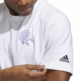 Camisola de Manga Curta Homem Adidas Avatar James Harden Graphic Branco