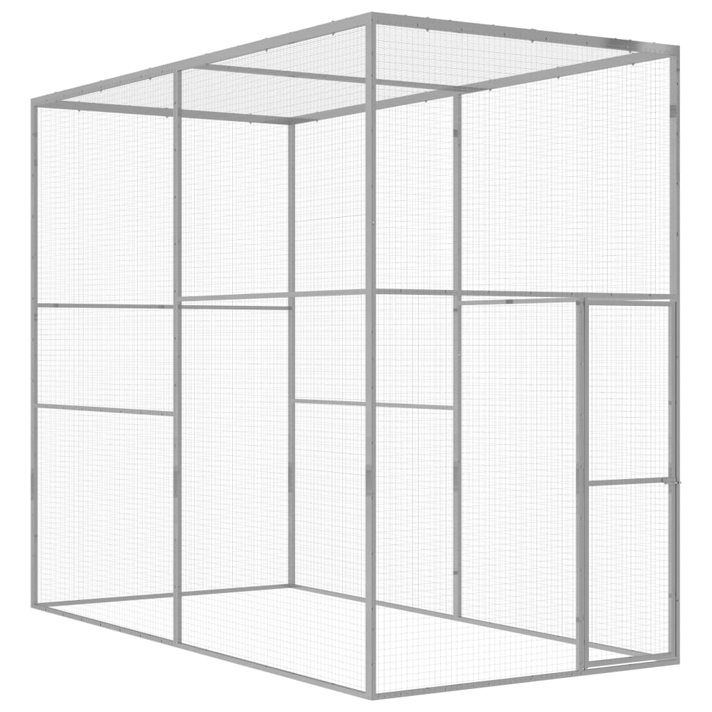 vidaXL Jaula para gatos 3x1,5x2,5 m aço galvanizado