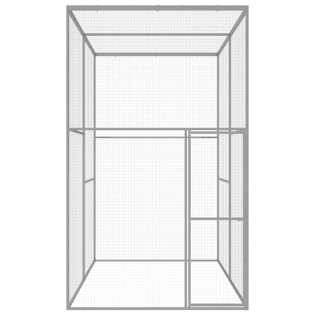 vidaXL Jaula para gatos 3x1,5x2,5 m aço galvanizado