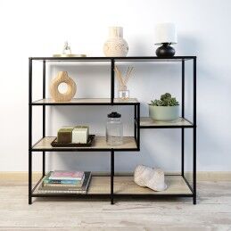 Vinthera|Mesa de apoio Vinthera Moa Preto Bege 100 x 90 x 34 cm