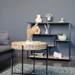 Vinthera|Mesa de apoio Vinthera Moa Preto Bege 100 x 90 x 34 cm