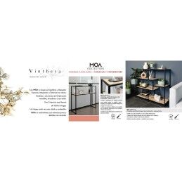 Vinthera|Mesa de apoio Vinthera Moa Preto Bege 100 x 90 x 34 cm